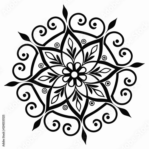 Mandala Design, Black Colour Mandala design