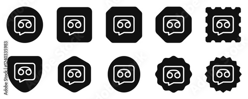 Vector voicemail, voice record icon. Black, white background. Perfect for app and web interfaces, infographics, presentations, marketing, etc.