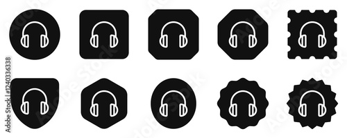 Editable vector headphones earmuffs icon. Black, transparent white background. Part of a big icon set family. Perfect for web and app interfaces, presentations, infographics, etc