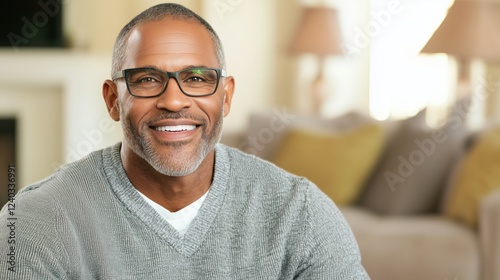 Charming Gentleman in Cozy Living Room