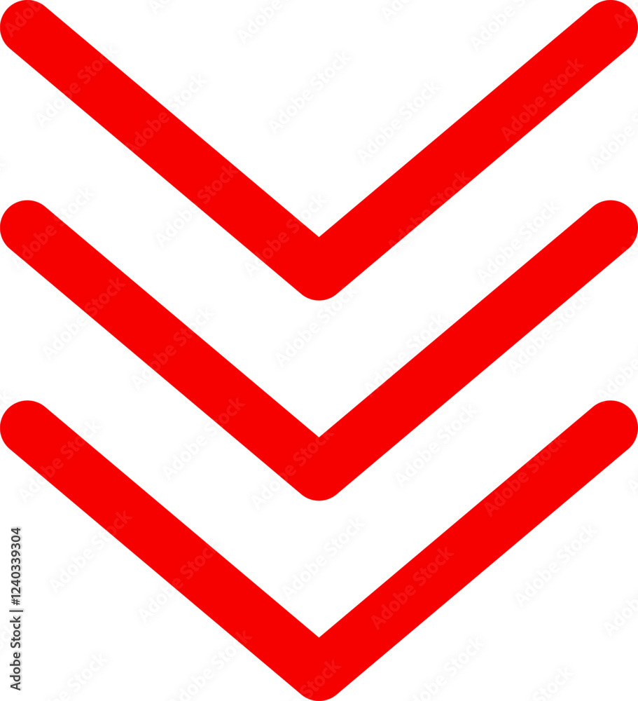 Icon red arrow direction down on a white background vector illustration. Icon red arrow direction down on a white background vector illustration.