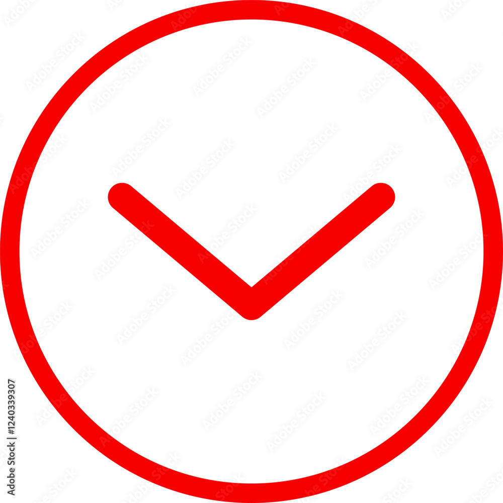 Icon red arrow direction down on a white background vector illustration. Icon red arrow direction down on a white background vector illustration.