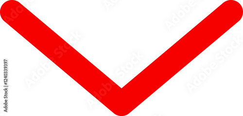 Icon red arrow direction down on a white background vector illustration.