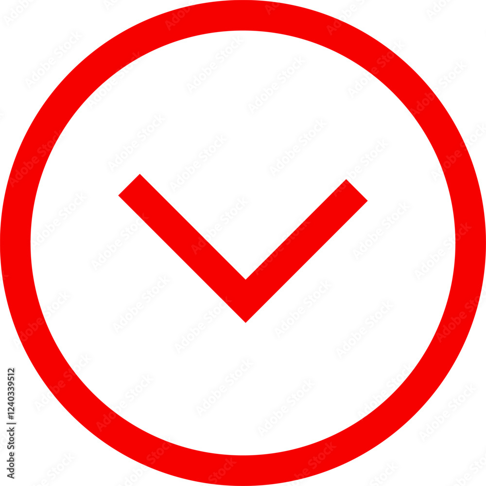 Icon red arrow direction down on a white background vector illustration. Icon red arrow direction down on a white background vector illustration.