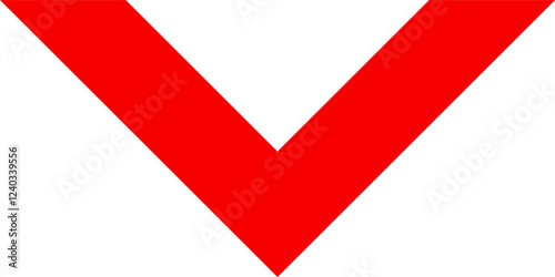 Icon red arrow direction down on a white background vector illustration.