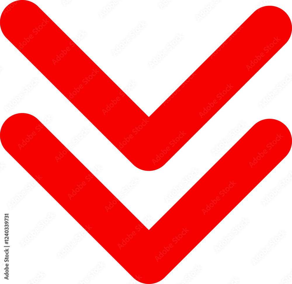 Icon red arrow direction down on a white background vector illustration. Icon red arrow direction down on a white background vector illustration.