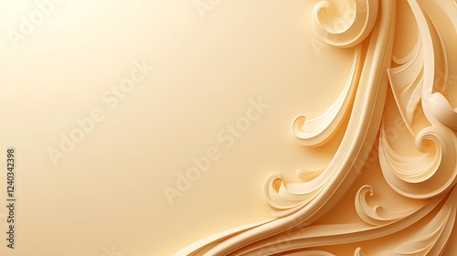 Elegant cream scrollwork design photo