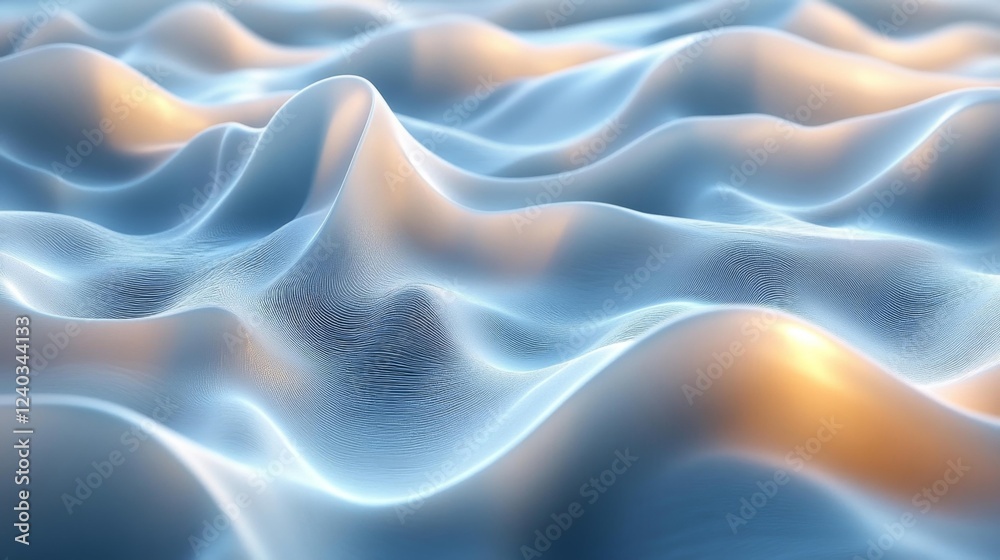 Obraz premium Golden Light on Waves. Generative AI