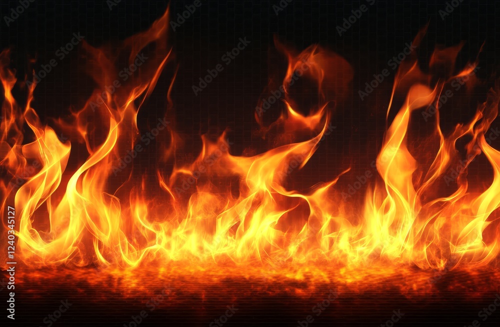 Fiery inferno against dark backdrop; design element Fiery inferno against dark backdrop; design element