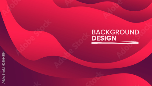 Abstract Red Fluid Gradient Background with Waves and Modern Design Elements