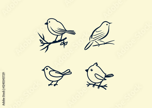 Wallpaper Mural Vector illustration of Bird Logo Design Torontodigital.ca