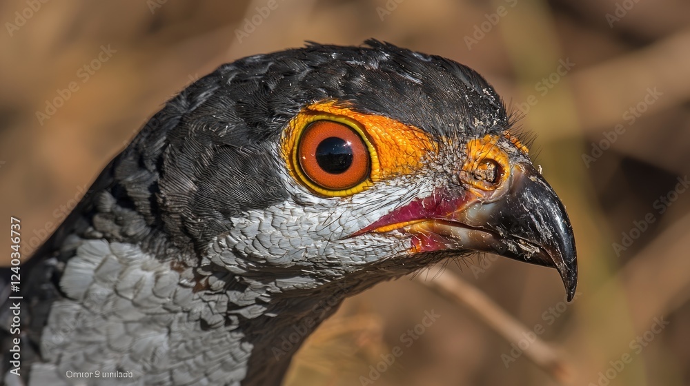 Fototapeta premium Close-up of a crested hawk-eagle head, outdoors