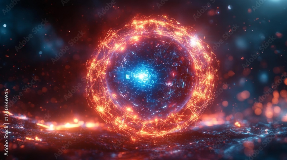 Obraz premium Futuristic Energy Core. Generative AI