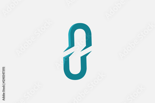 Letter NU symetric modern logo
