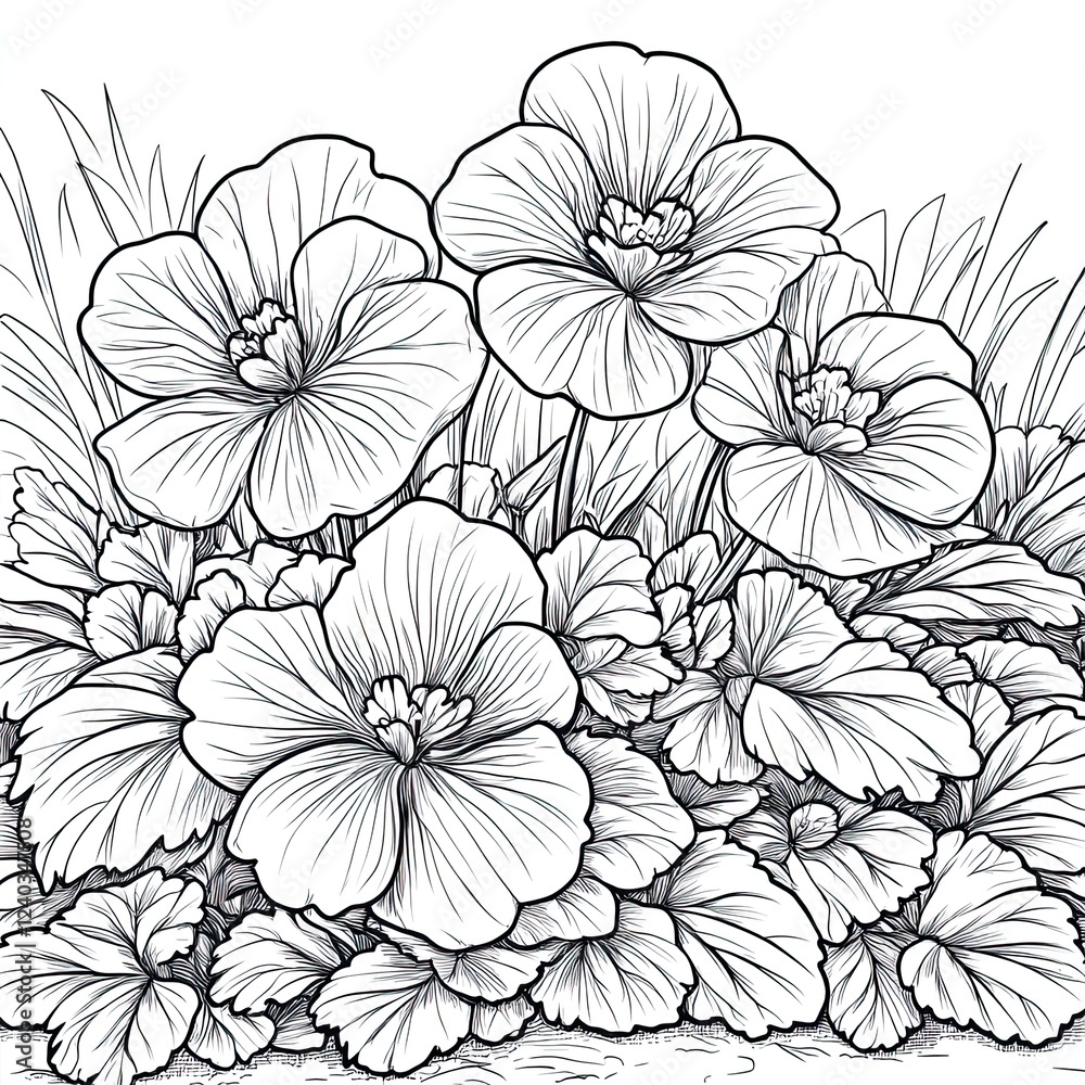 custom made wallpaper toronto digitalBright Begonias in a Simple Flower Bed Perfect for Springtime Designs