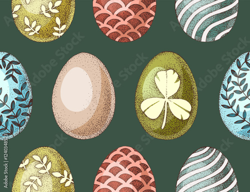 Easter eggs seamless colorful pattern