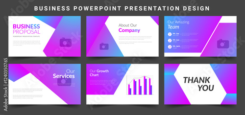Foto Business presentation template with professional backgrounds and page layouts for brochures, books, magazines, annual reports, and company profiles