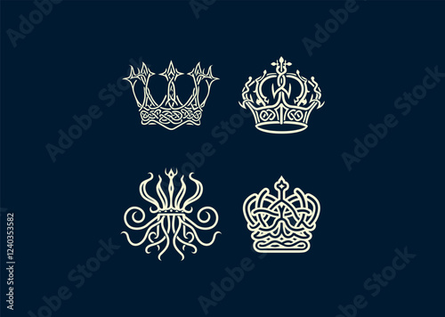 Vector illustration of Crown Logo Design