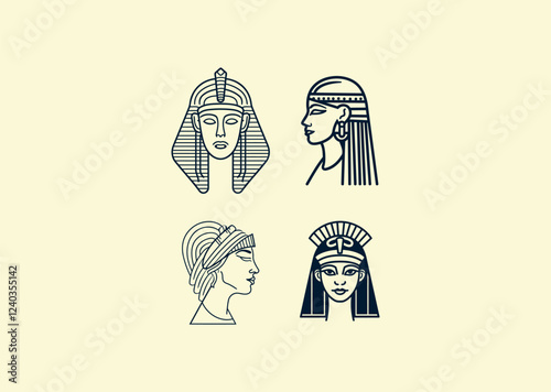 Vector illustration of Cleopatra Logo Design