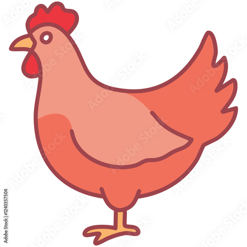 Vector illustration of a chicken. Isolated on a white background.