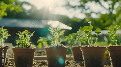 Automated greenhouse technology showcasing ai and iot innovations nature plant growth bright environment close-up view photo