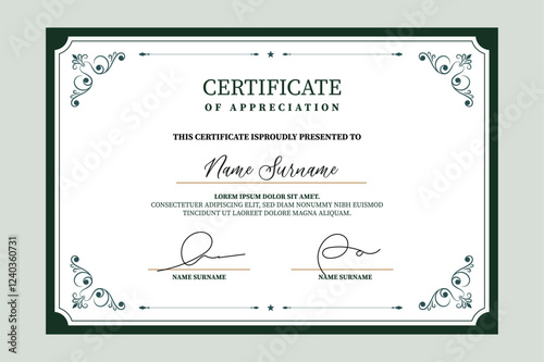 Modern and Luxury Certificate Template Set. Elegant Badge and Award Vector for graduation, Diploma and Achievement.