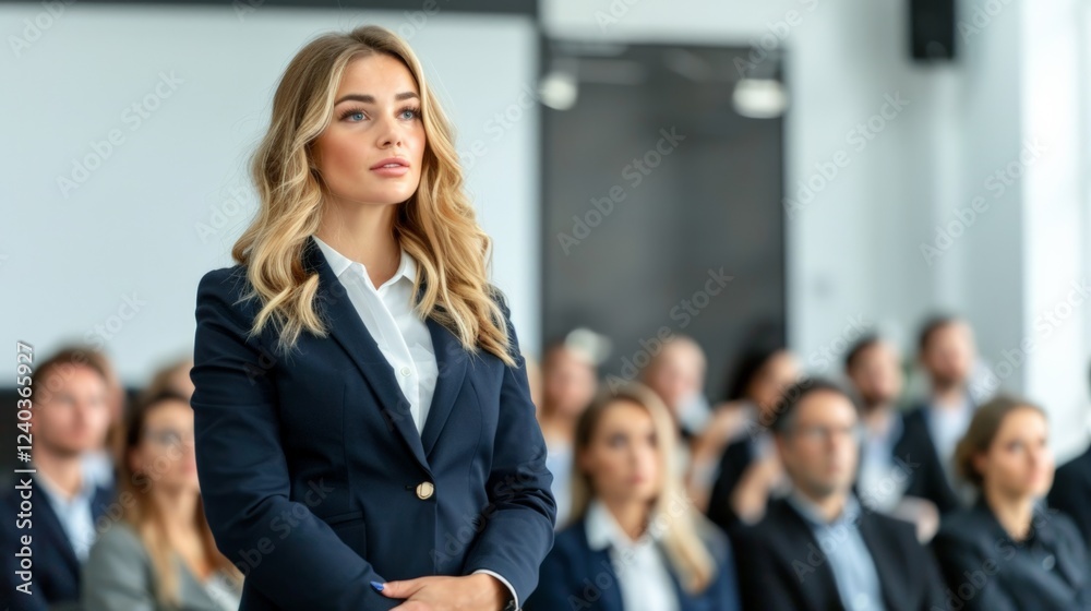 Smart and Sexy Day. A professional woman standing confidently at a business conference. Smart and Sexy Day. A professional woman standing confidently at a business conference.