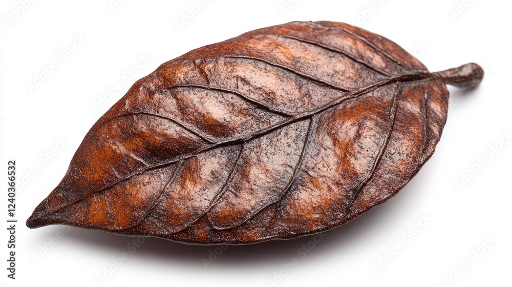 Single Dried Brown Leaf Isolated On White Background Single Dried Brown Leaf Isolated On White Background