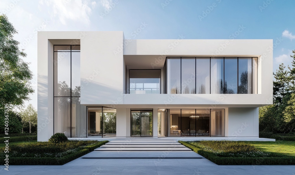 Modern White Mansion Architectural Design Modern White Mansion Architectural Design