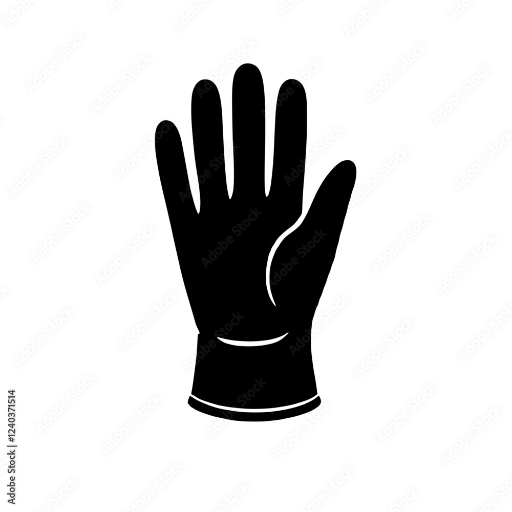 Fototapeta premium Protective Hand: A simple yet powerful silhouette of a gloved hand, signifying safety, cleanliness, and protection. 