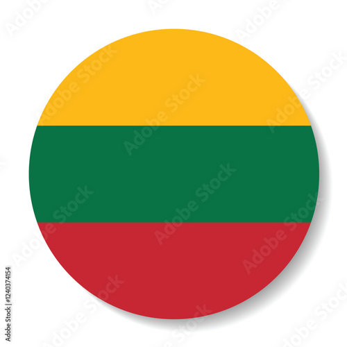 Free Download The flag of Lithuania. Flag icon. Standard color. Circle icon flag. Computer illustration. Digital illustration. Vector illustration. - GFXLoad