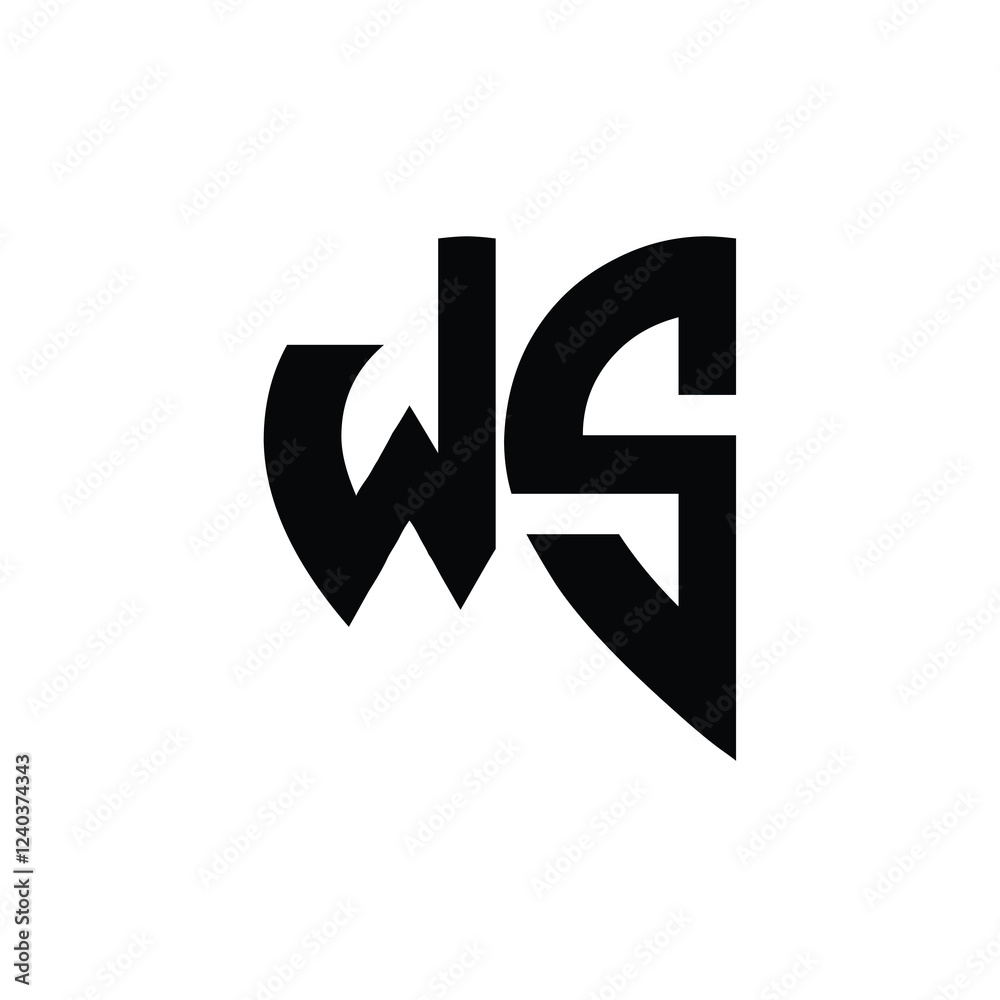 WS monogram logo design letter text name symbol monochrome logotype alphabet character simple logo WS monogram logo design letter text name symbol monochrome logotype alphabet character simple logo