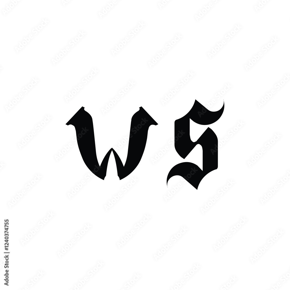 WS monogram logo design letter text name symbol monochrome logotype alphabet character simple logo WS monogram logo design letter text name symbol monochrome logotype alphabet character simple logo