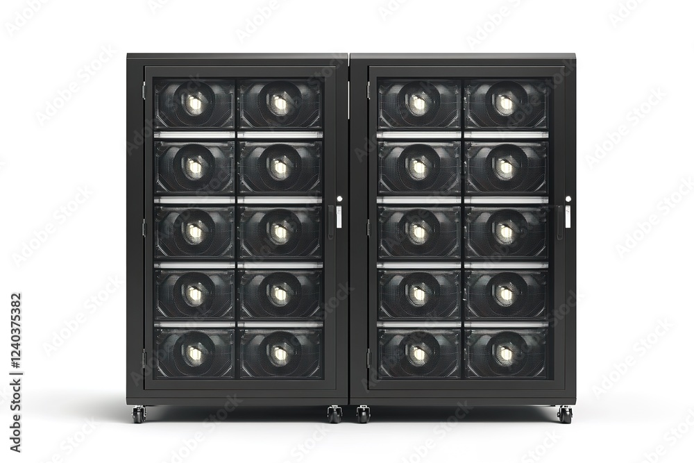 Sleek Servers, High-Tech Data Center: Rows of advanced computing equipment humming in a modern, climate-controlled facility. Illustrates technological prowess, digital infrastructure, and data storage Sleek Servers, High-Tech Data Center: Rows of advanced computing equipment humming in a modern, climate-controlled facility. Illustrates technological prowess, digital infrastructure, and data storage