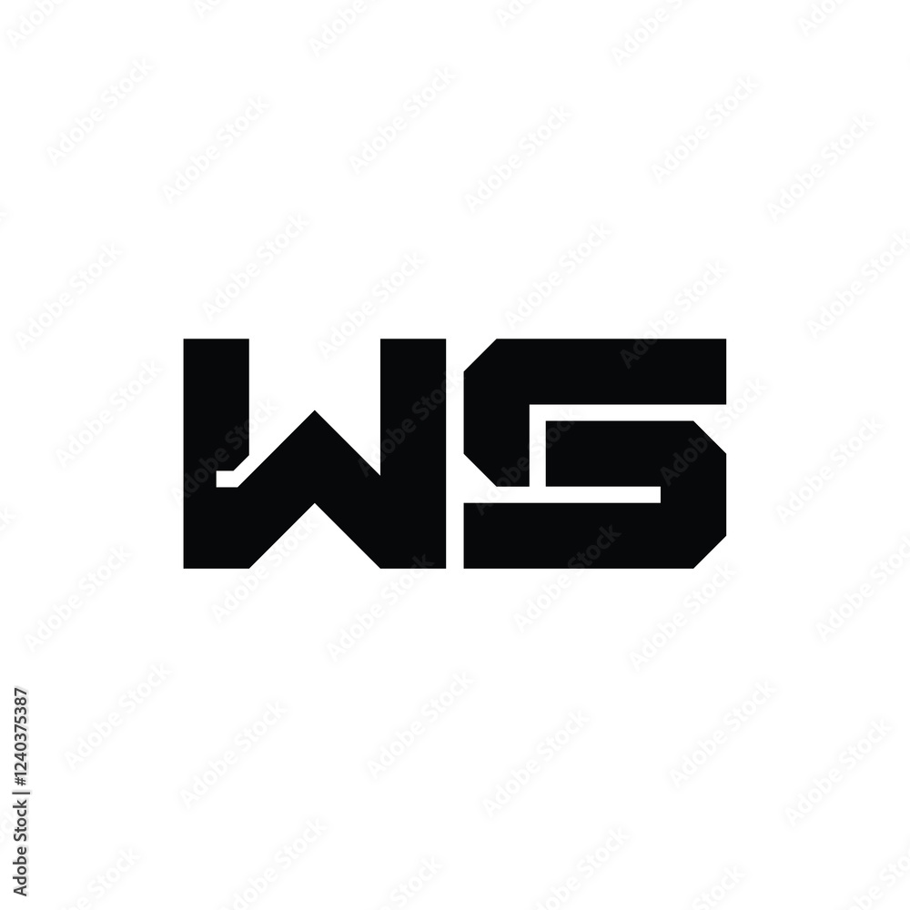 WS monogram logo design letter text name symbol monochrome logotype alphabet character simple logo WS monogram logo design letter text name symbol monochrome logotype alphabet character simple logo