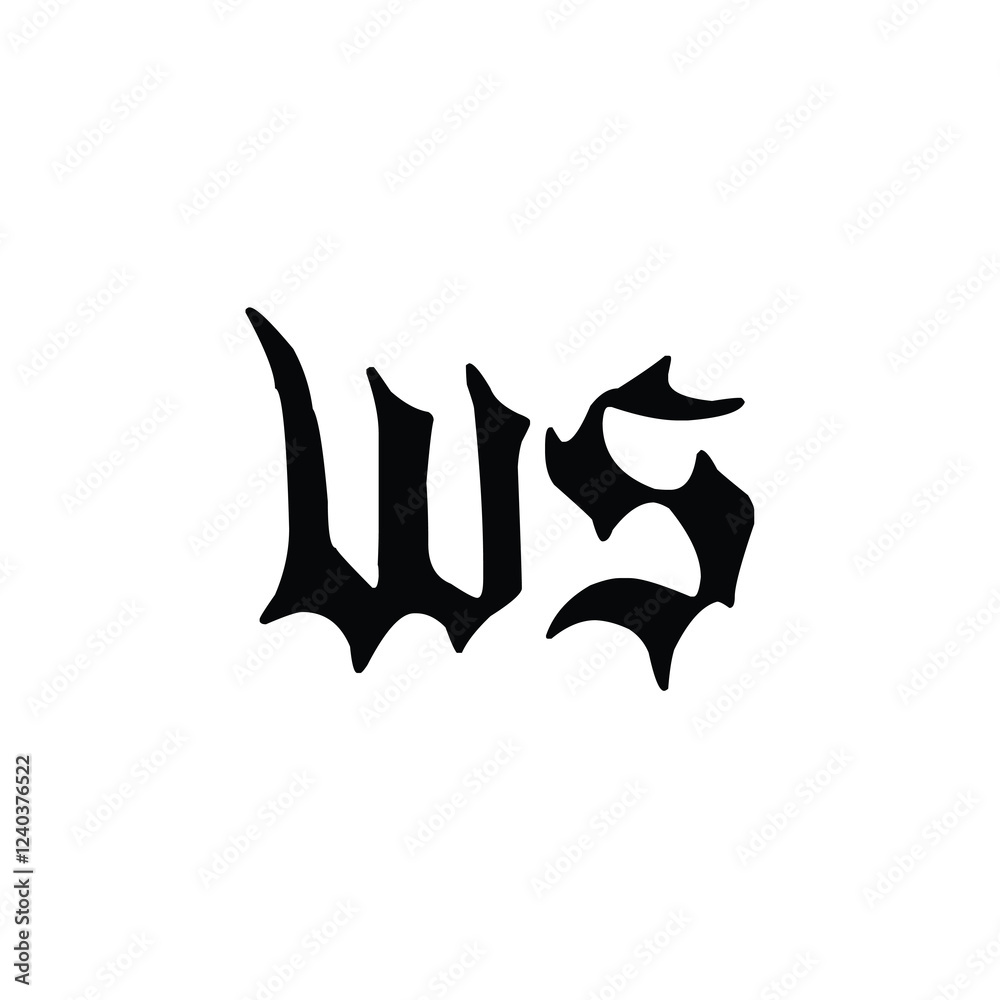 Fototapeta premium WS monogram logo design letter text name symbol monochrome logotype alphabet character simple logo