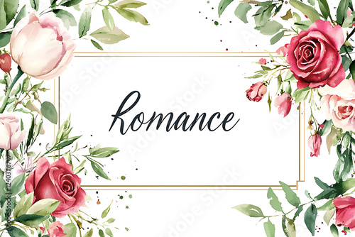 Romance Floral Typography Artwork