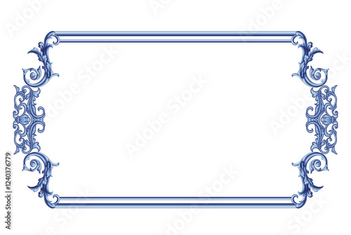 Decorative frame in Baroque style, intricate vector design	
