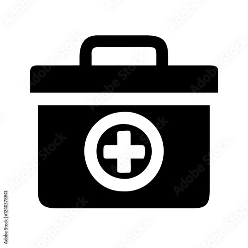 First aid kit silhouette icon vector illustration