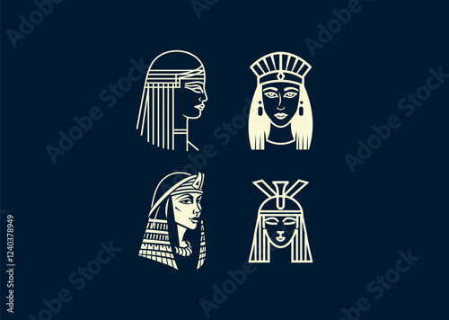 Vector illustration of Cleopatra Logo Design