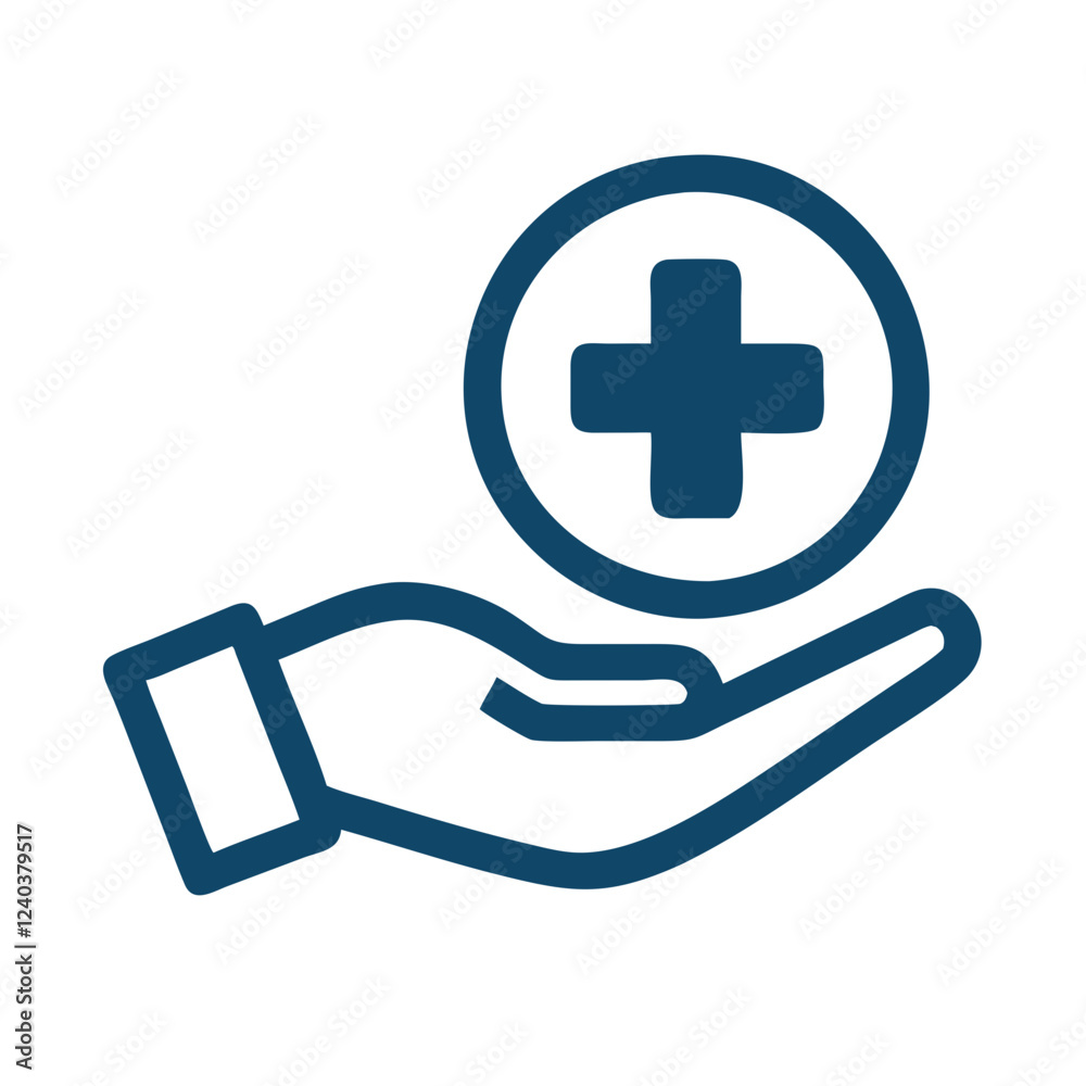 Healthcare Support Vector Icon. Medical Aid Illustration Healthcare Support Vector Icon. Medical Aid Illustration