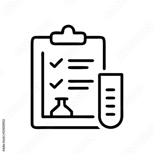 Lab Checklist and Test Tube Medical Vector Icon

