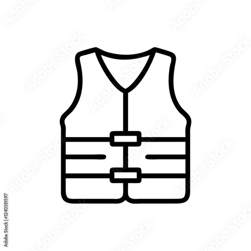  Life Jacket Icon Vector. Line Art Safety and Protection Symbol Design