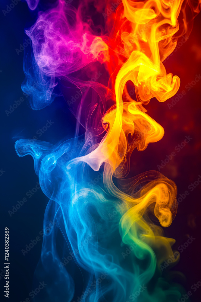 Obraz premium Colorful smoke on a black background