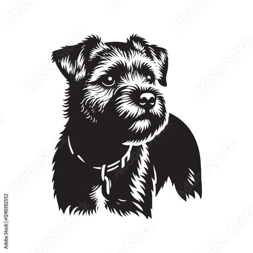 Photos Border Terrier Silhouette - Minimalist Border Terrier Vector - Illustration Of Border Terrier