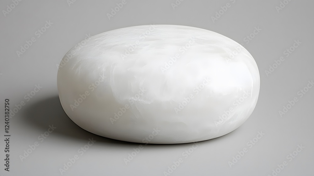 Abstract White Alabaster Stone Sculpture, Smooth Oval Shape, Minimalist Design, Modern Art Abstract White Alabaster Stone Sculpture, Smooth Oval Shape, Minimalist Design, Modern Art