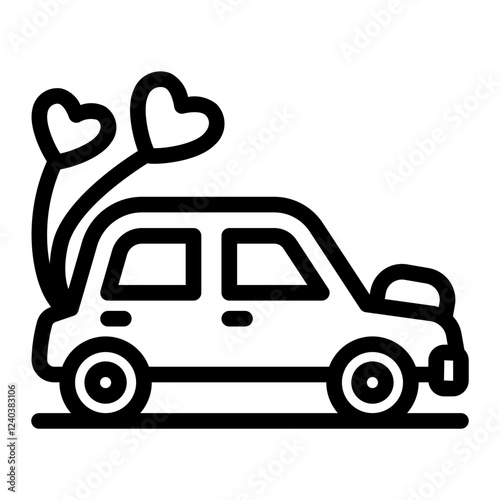 This Wedding car icon is suitable for Wedding, Valentine, etc.
