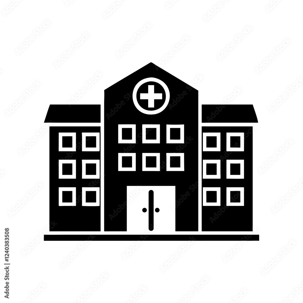 Hospital Building Icon Vector Illustration Hospital Building Icon Vector Illustration