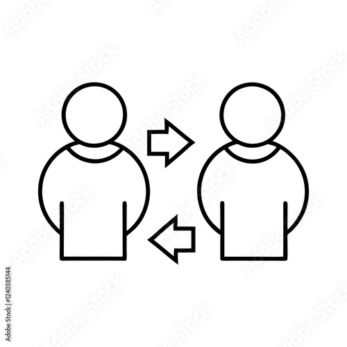 User Interaction Line  Icon Vector. Communication and Exchange Concept