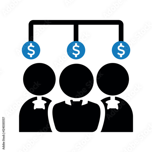 Business employer money distribute icon.